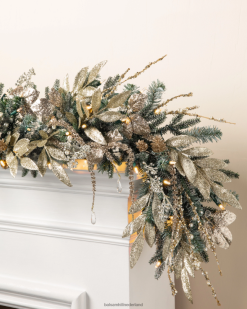 Balsam Hill champagne en kristallen bladeren 8ZHB66 decoratie