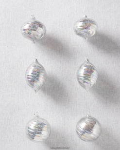 Balsam Hill Essentials swirl glazen ornamentset 8ZHB251 decoratie