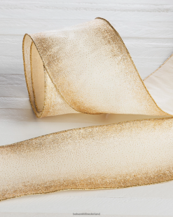 Balsam Hill goud en champagne kerstlint 8ZHB79 decoratie