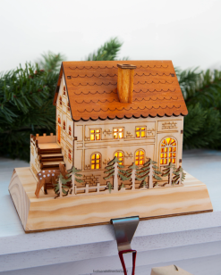 Balsam Hill houten bergdorp koushouder 8ZHB273 decoratie