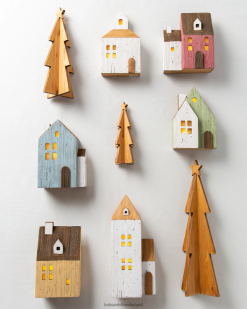 Balsam Hill verlicht boerderij houten dorp 8ZHB216 decoratie