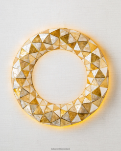 Balsam Hill verlichte moderne luxe capiz-krans 8ZHB241 decoratie